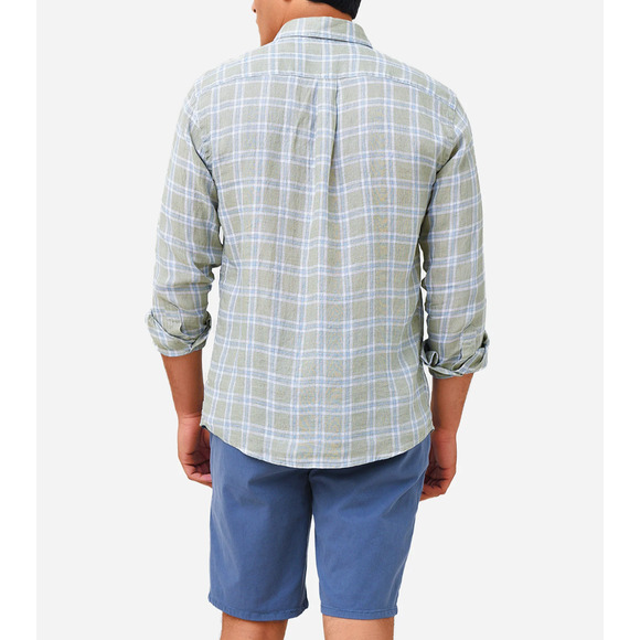 Peter Millar Seaside Men's Upwell Linen Sport Shirt Sz. L MSRP $149 - Picture 4 of 10